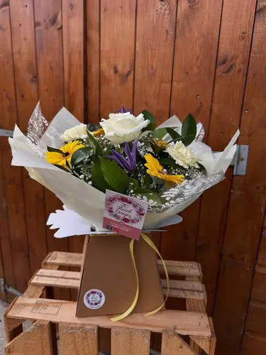 Sunshine bouquet with yellow flowers and greenery