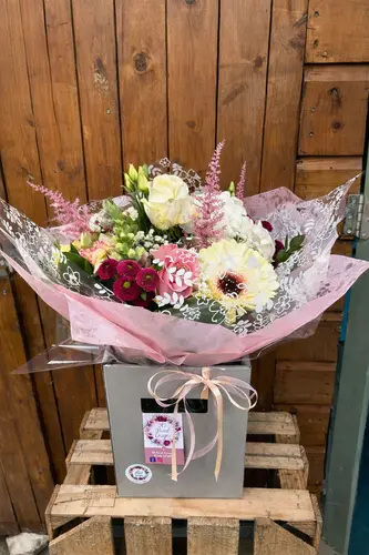 Country Garden bouquet with mixed garden style flowers